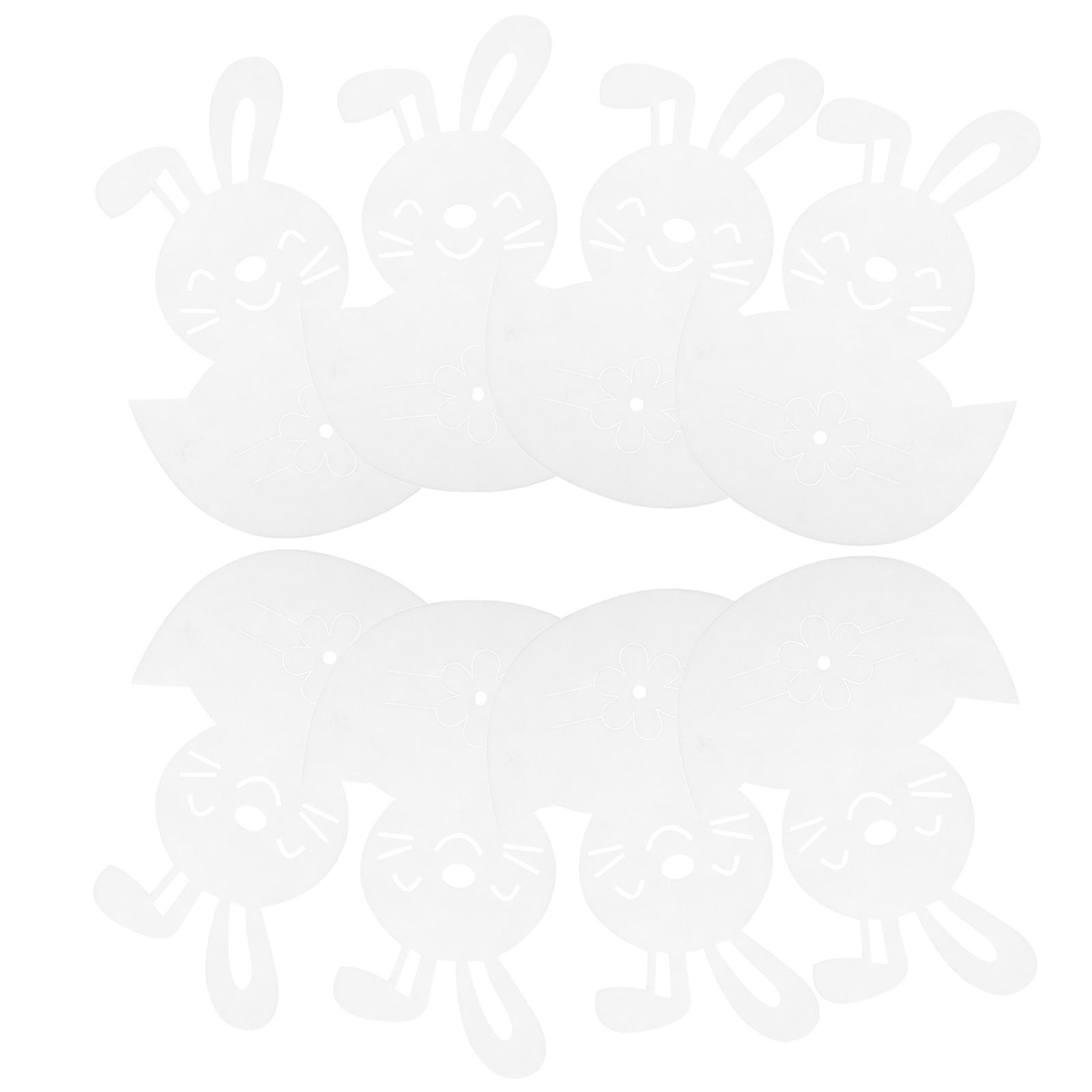 8pcs Easter Bunny Tableware Bags Easter Fork and Knives Bags Easter Bunny Decorations