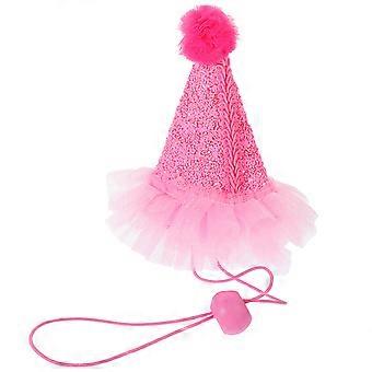Cappello da compleanno per animali domestici, costume di Halloween, cappello da lucertola, 1 pezzo, rosa