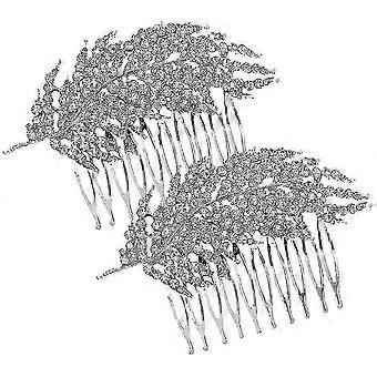 2 stuks vrouwen haar kam strass haar kam decoratieve vrouwen haar kam haar accessoire
