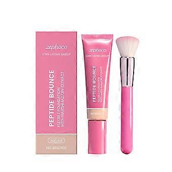 Base de maquillaje líquida Zephoco Natural Light, ligera, hidratante e iluminadora, con acabado mate y transparente.