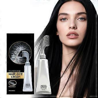 1/2/3PCS Natural Black Hair Dye Cream, Built-In Applicator Comb, Mess-Free Application, Convenient Household Gray Hair Touch-Up Kit