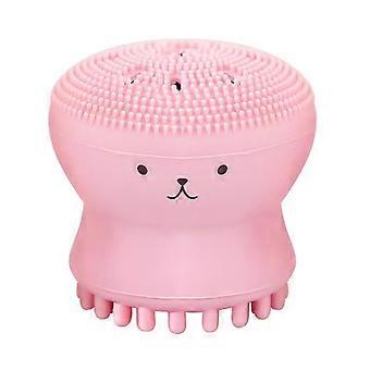 5 Pack Octopus Facial Cleansing Brush, Cute Jellyfish Double-End Manual Silicone Face Scrubber, Blackhead Remover Pore Cleaner & Massage Brush