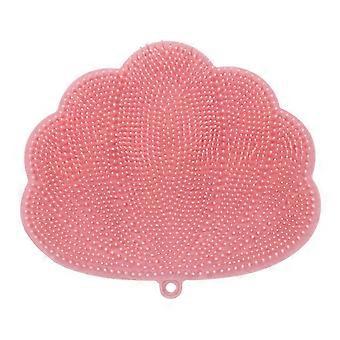 Wall-Mounted Hands-Free Back and Foot Scrubber with Suction Cups - Deep Clean and Exfoliate in the Shower Pink