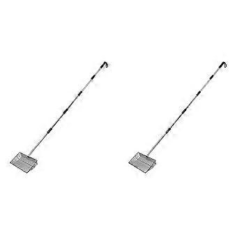 2 st. 25 cm stora hönsbajsskopor, 61 till 170 cm långa hönshusskopor med handtag i rostfritt stål