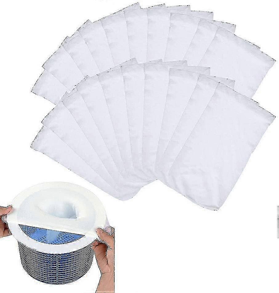 30-Pack Pool Skimmer Socks, Filter Protector Compatible with Most Pool Skimmers