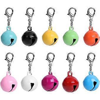 Campanas para mascotas para gatos y perros, 10 unidades de campanillas redondas para collar de gato y perro | Campanas para collar con sonido nítido, multicolor, dije para collar de gato y perro, colgante para mascota