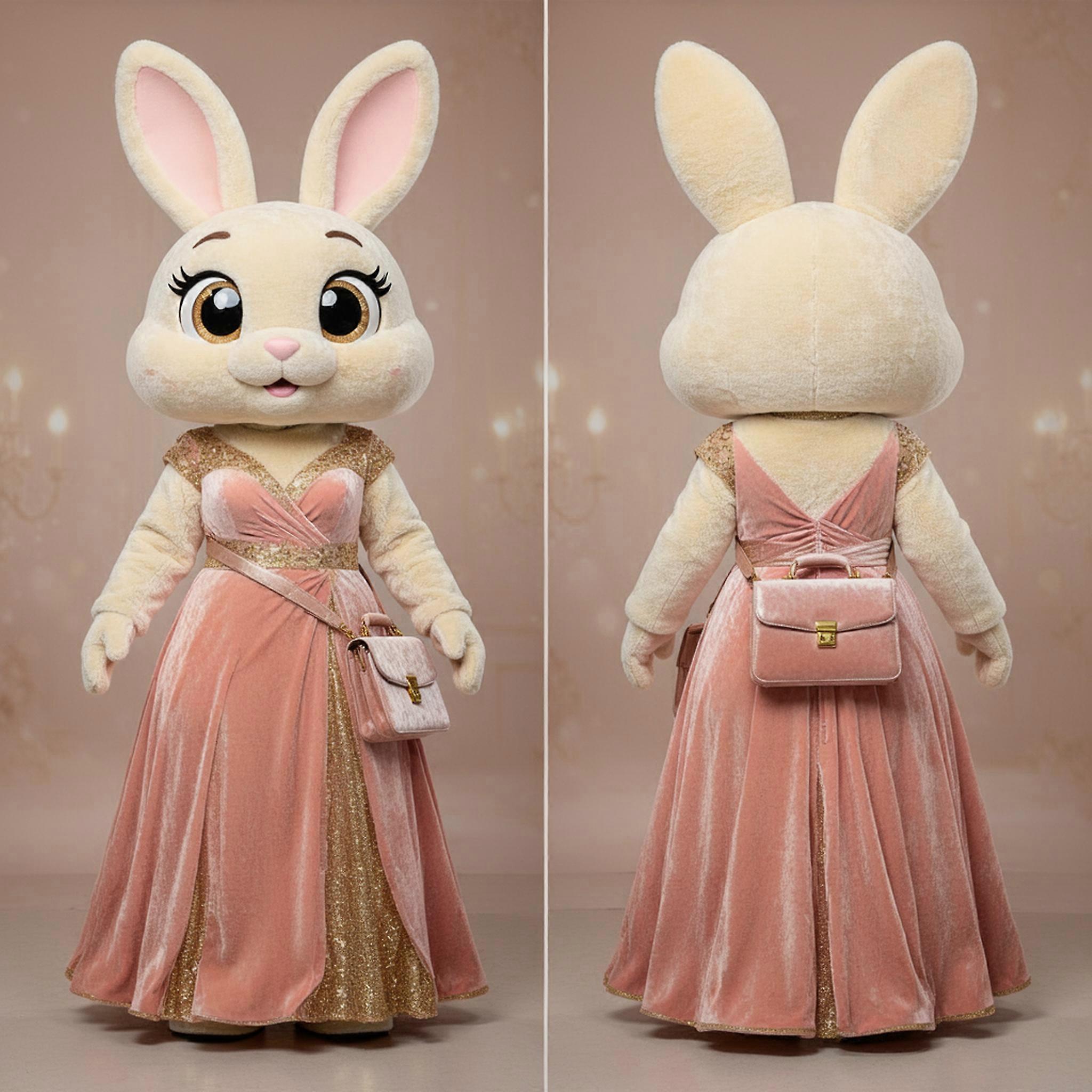 MASTICOT Cream Cartoon Rabbit Aglet Mascot