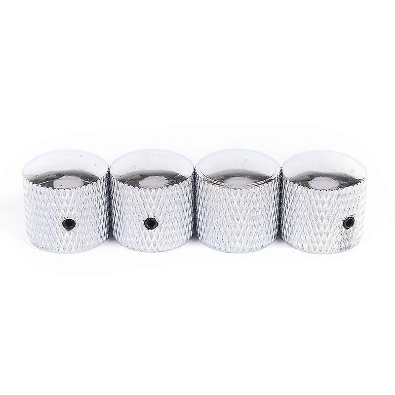 4Pcs Metal Electric Bass Guitar Volume Tone Control Knobs Dome Knobs +Wrench