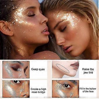 Jaysuing high light pat powder fairy pat powder whole body brightening natural three-dimensional highlight elf powder glitter powder BF | Pink(9g) | 8