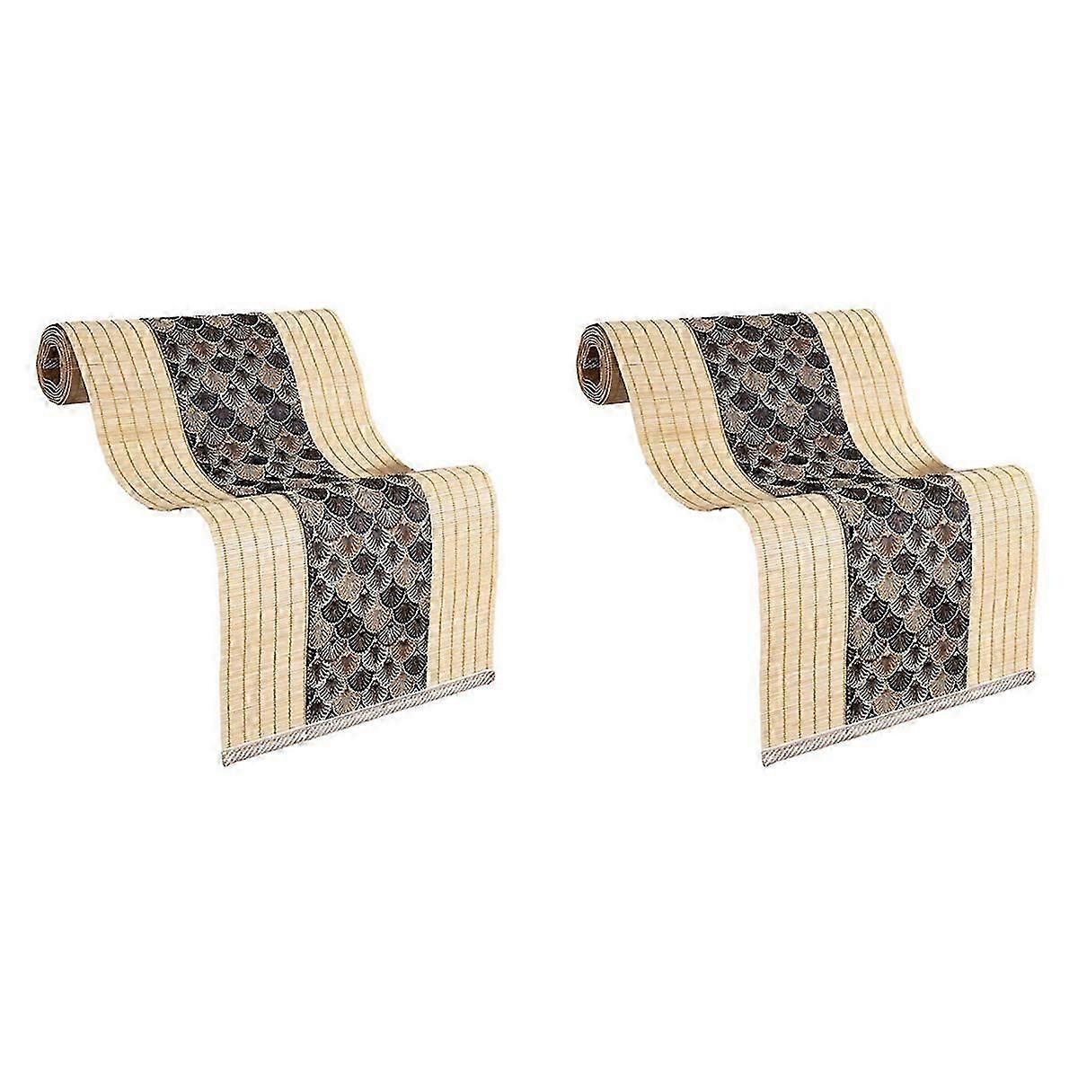 Asian Style Bamboo Table Runner Retro Table Mat Dark Brown