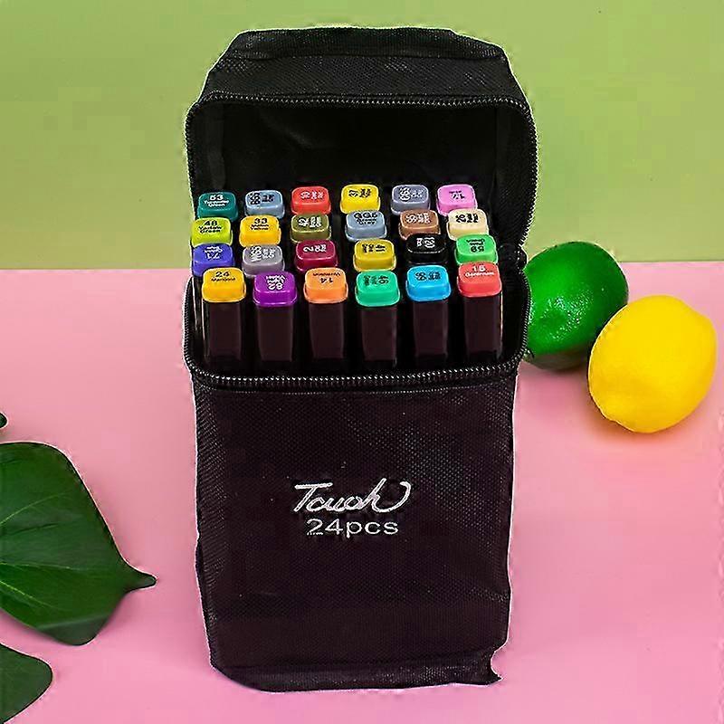 24-Pack - Marker pens with Case - Double-sided - Pens multi-colour
