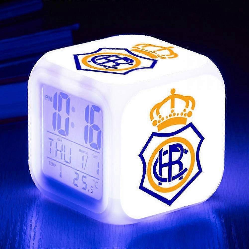 Colorful Square LED Electronic Alarm Clock 3 Sided Pattern