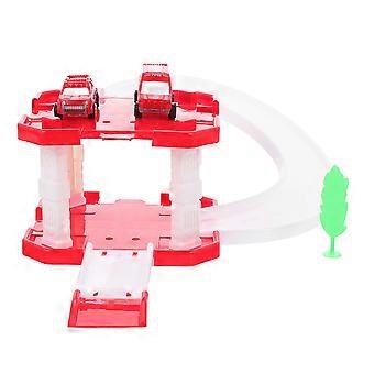Fire Truck Toy Simulated Car Parking Toy for Playing 1Set Red Color Plastic