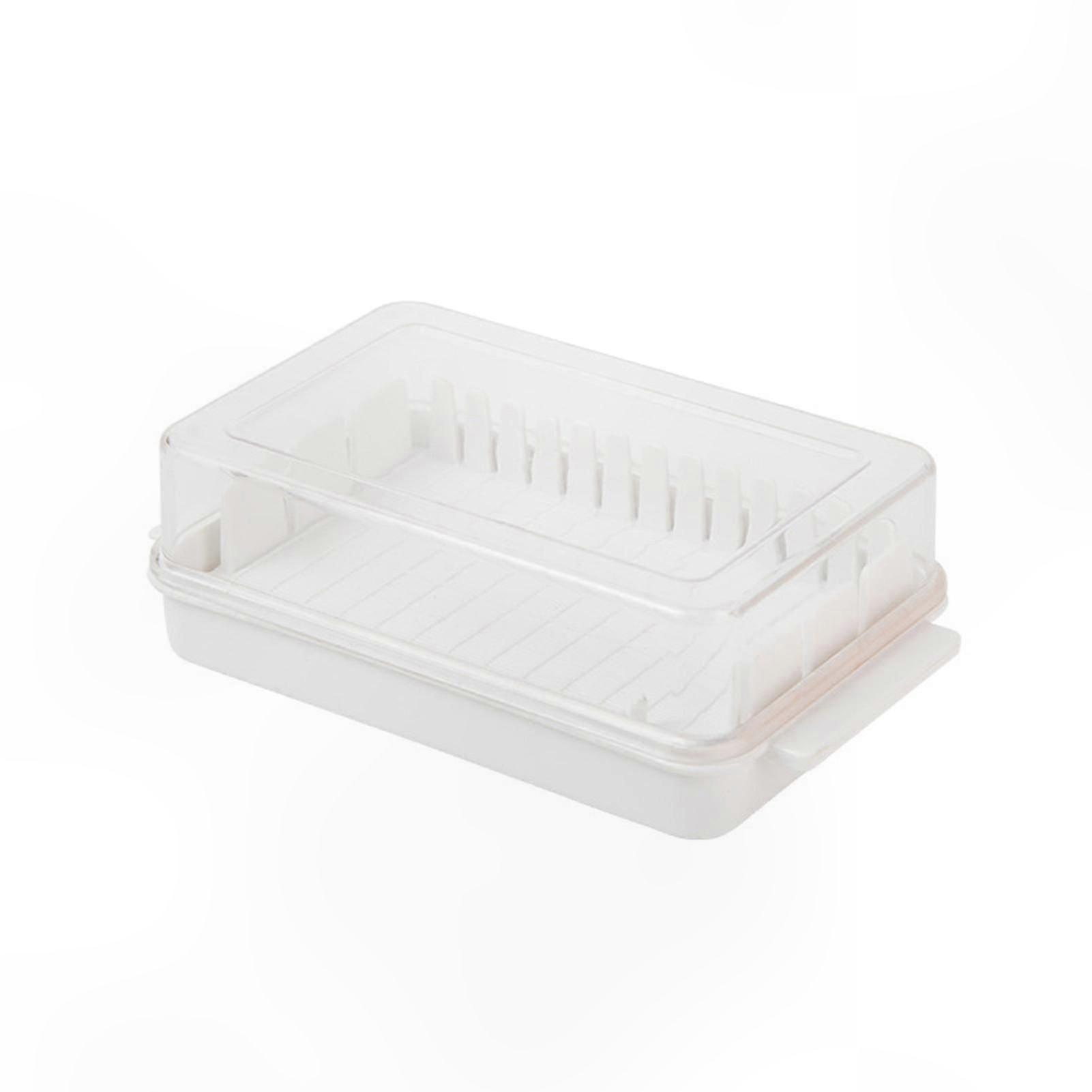Clear Plastic Butter Container with Secure Lid for Effortless Cutting