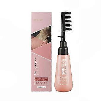 Hair Straightening Cream with Built-In Comb, 180ml No-Iron Keratin Treatment, Hair Relaxer for All Hair Types