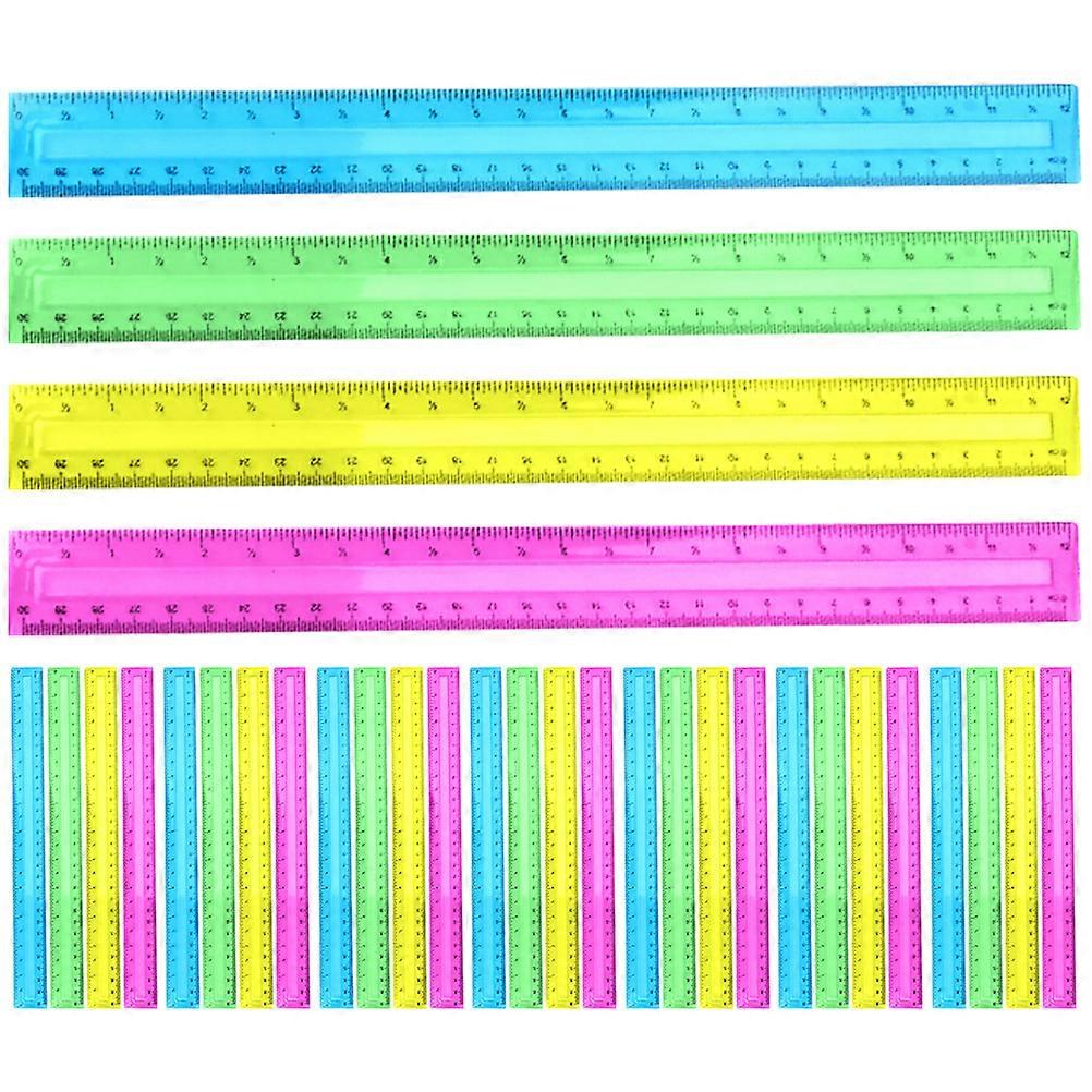 Plastic Colored Ruler for Measuring 32Pcs Drawing Ruler Assorted