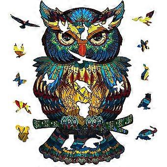 3D Wooden Eagle Puzzle 100 Pieces – Unique Animal Shaped Wooden Jigsaw with Bright UV Printed Colors for Adults and Kids Gift Set