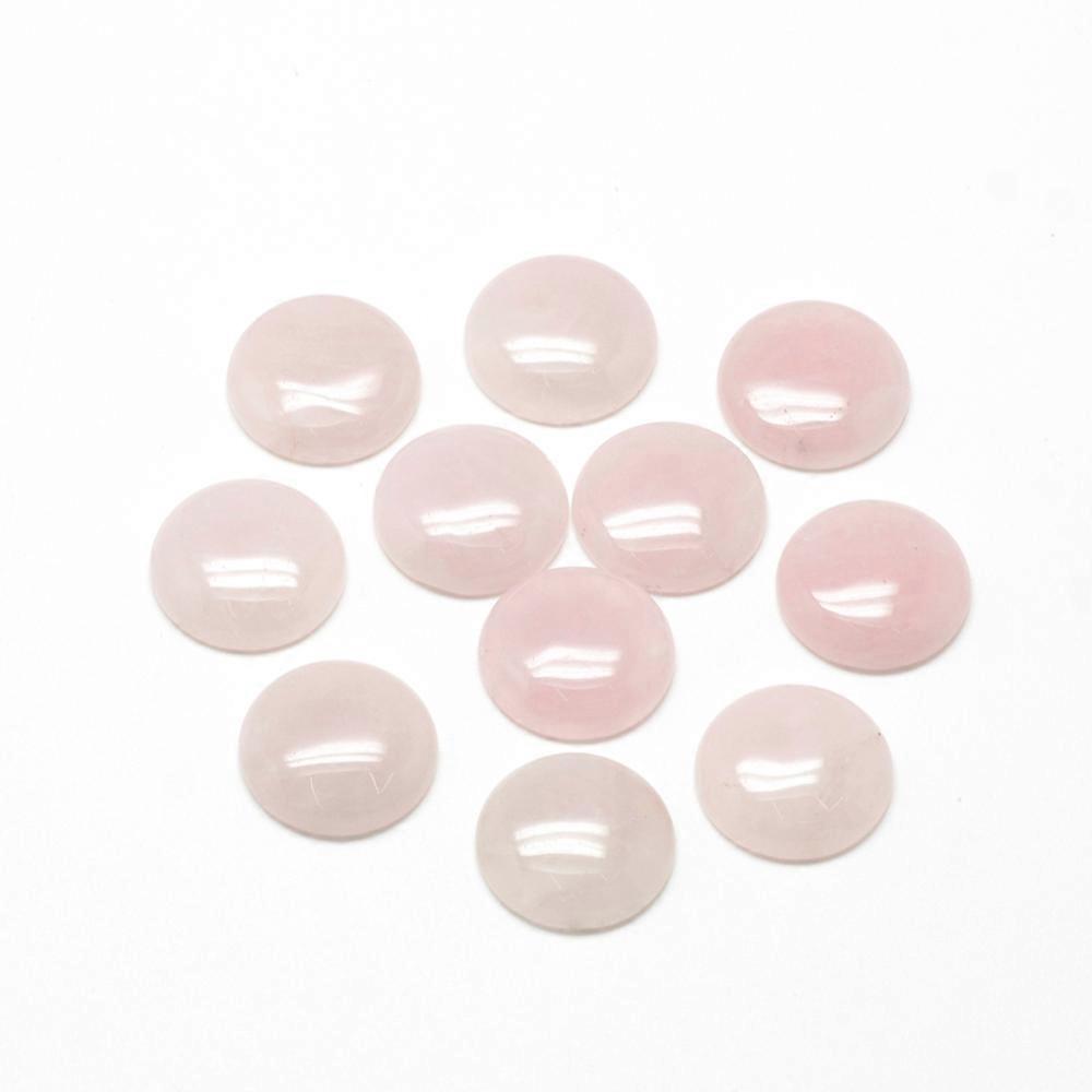 5pcs Rose Quartz Cabochons Half Round/Dome 16x6mm