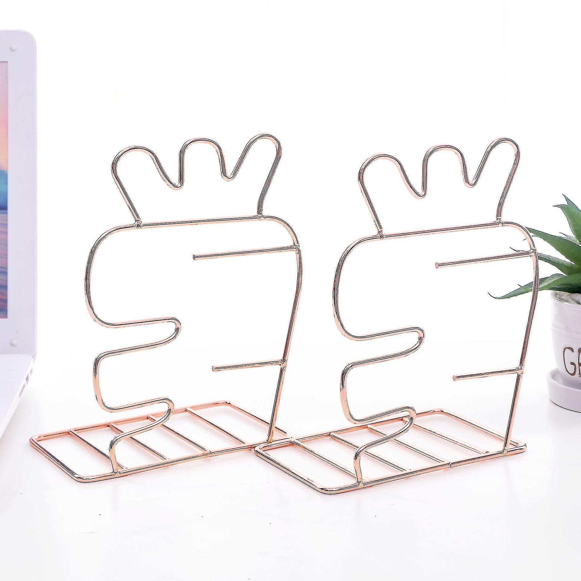 Creative Minimalist Metal Adjustable Bookshelf (2pcs Rose Gold)