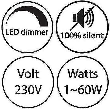 1-60w Led Dimmer Dimmable (rotary Dimmer) Led Dimmable, On/off, 220-230v, Ce In-line Switch, Black Tw