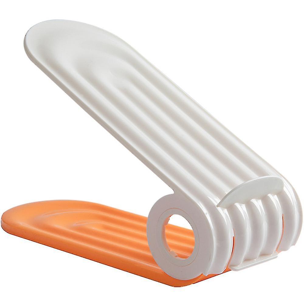 Plastic Shoe Rack For Bathroom Double Layer For Dorm Grey/orange Shoe Rack