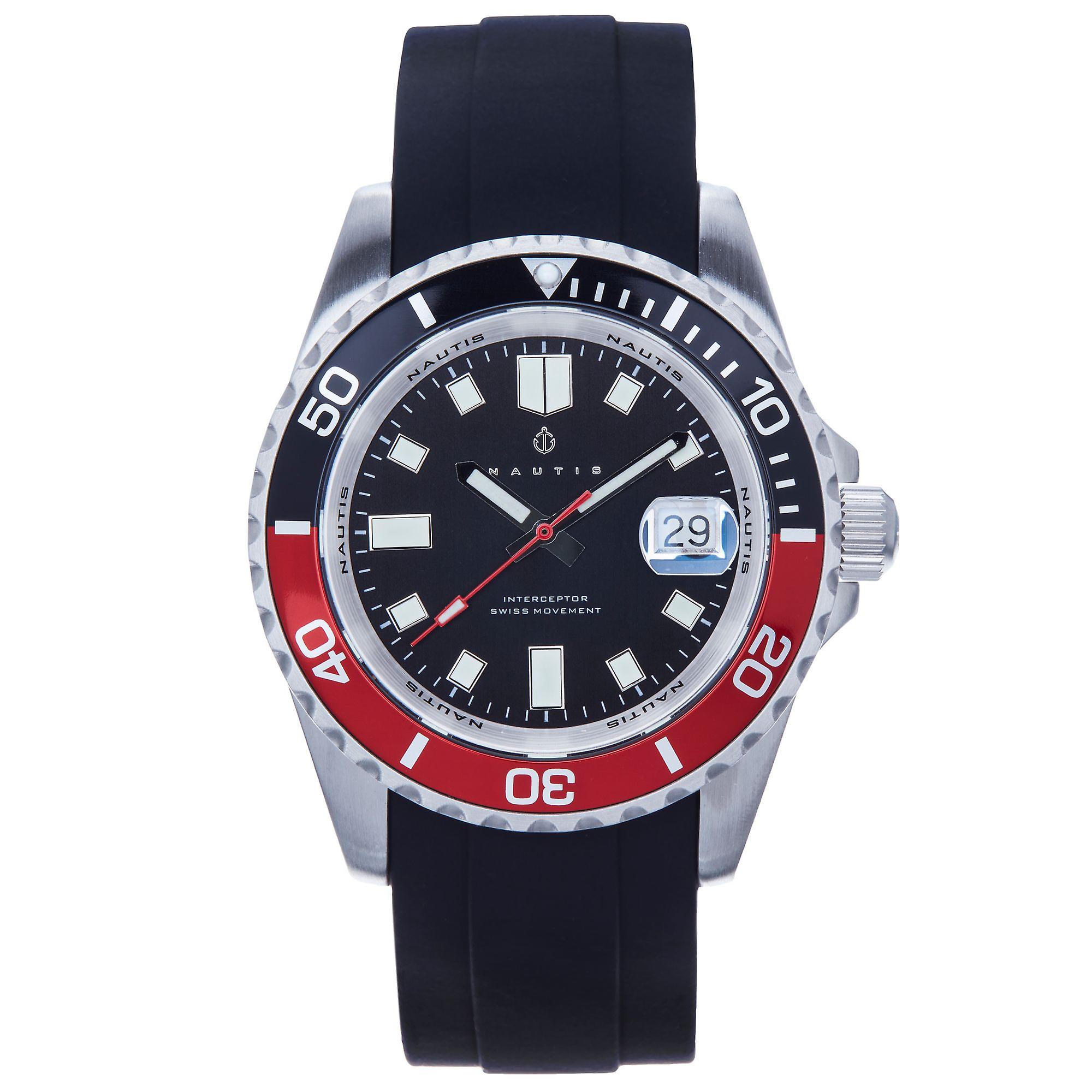 Nautis Interceptor Box Set with Interchangable Bands and Date Display - Black