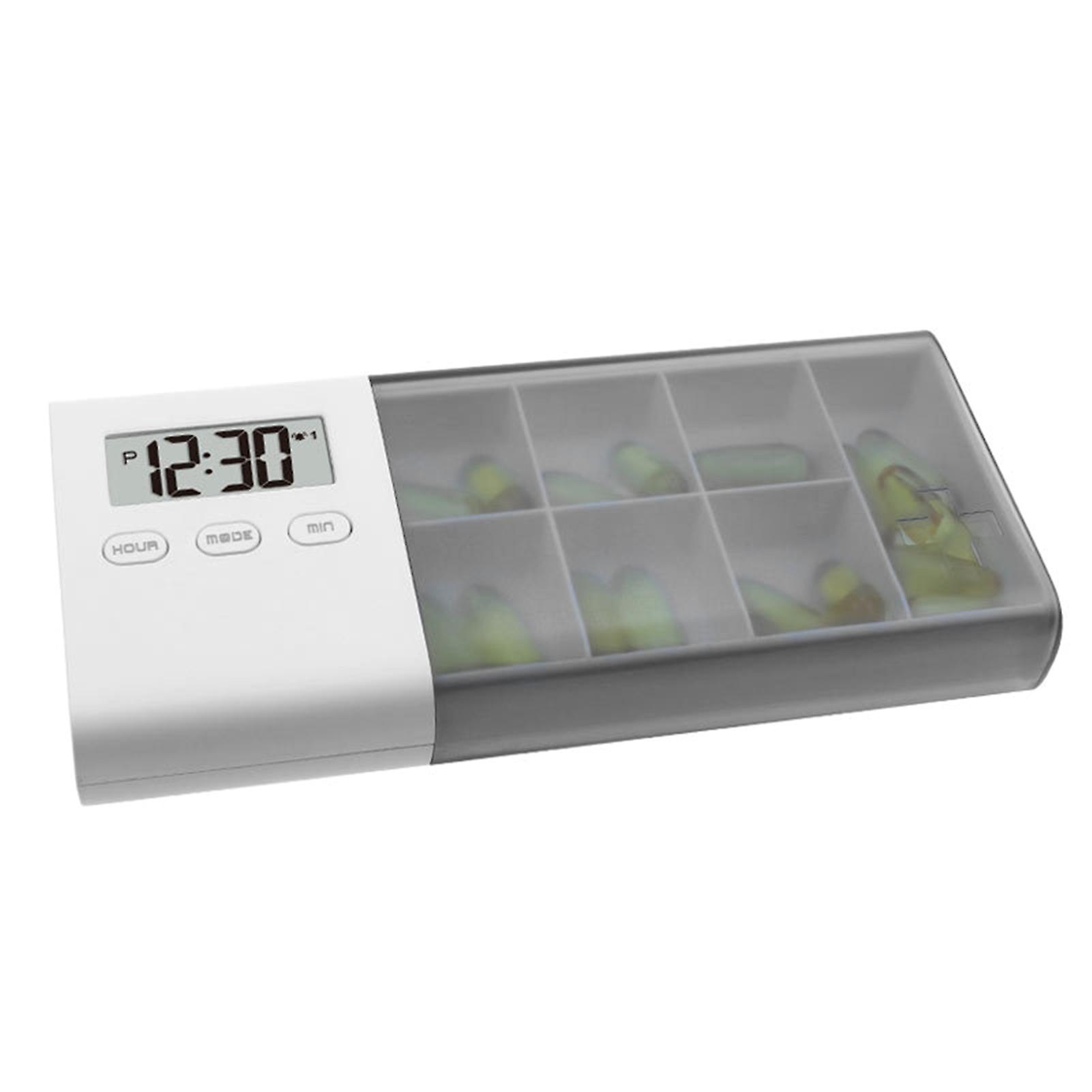 Dust-proof Separated Pill Organizer Pill Box Case Electronic Timer Alarm Clock
