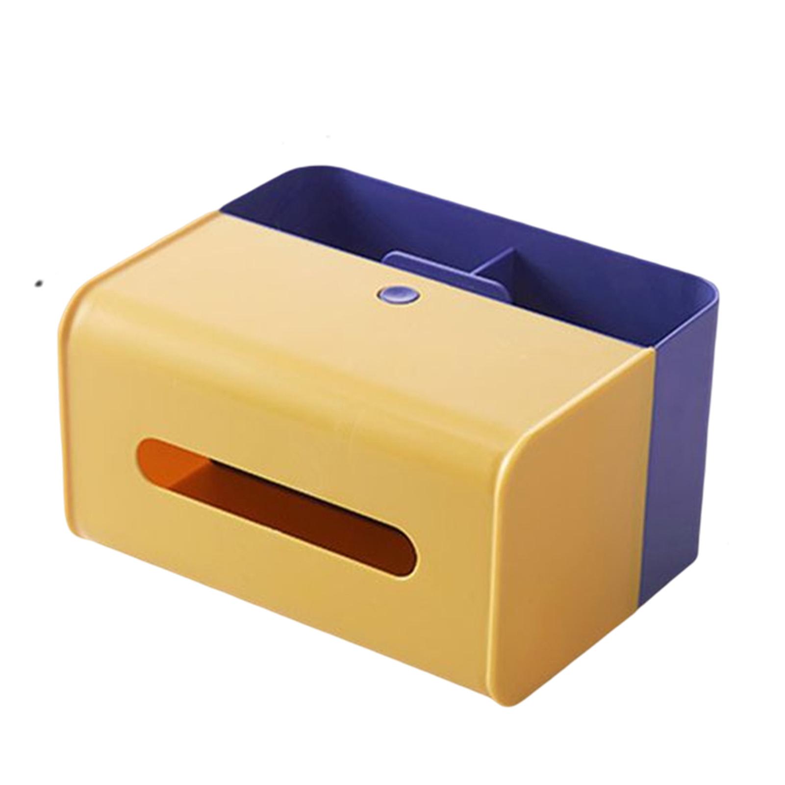 Side Dispensing Outlet Tissue Box Cover With Remote Control Holder