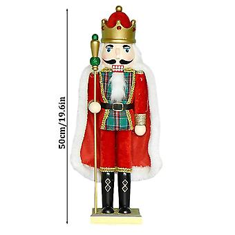 Schiaccianoci Re Blu 20cm Nuovo Legno Erzgebirge Figura Statuina di