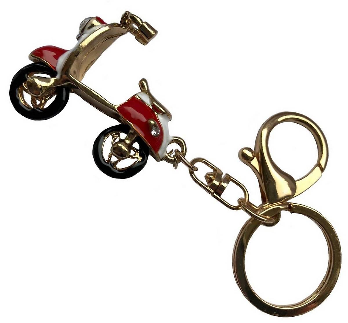 Bassin and Brown Scooter Key Ring - Red/White/Gold