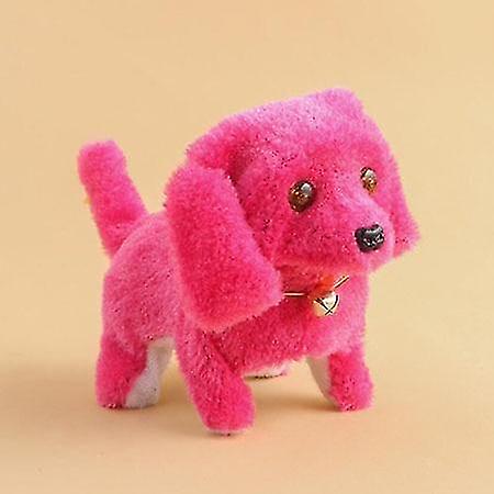 Red Soft Plush Walking Glowing Barking Dog Electric Toy