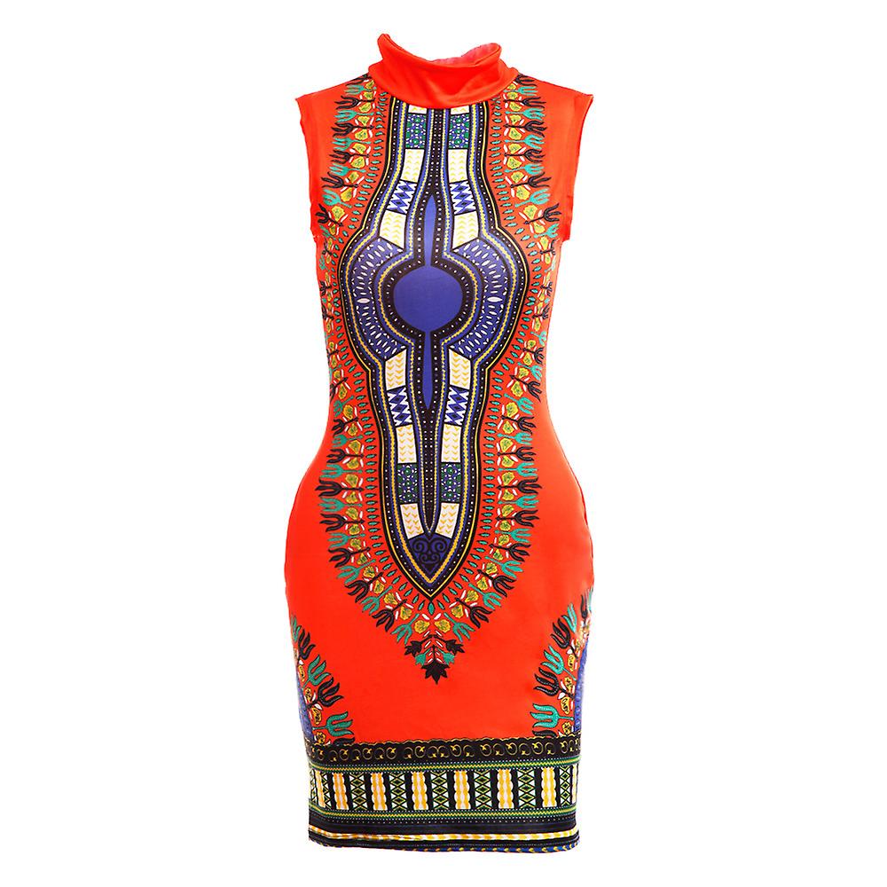 Vestidos africanos para mujeres sin mangas elástico Dashiki