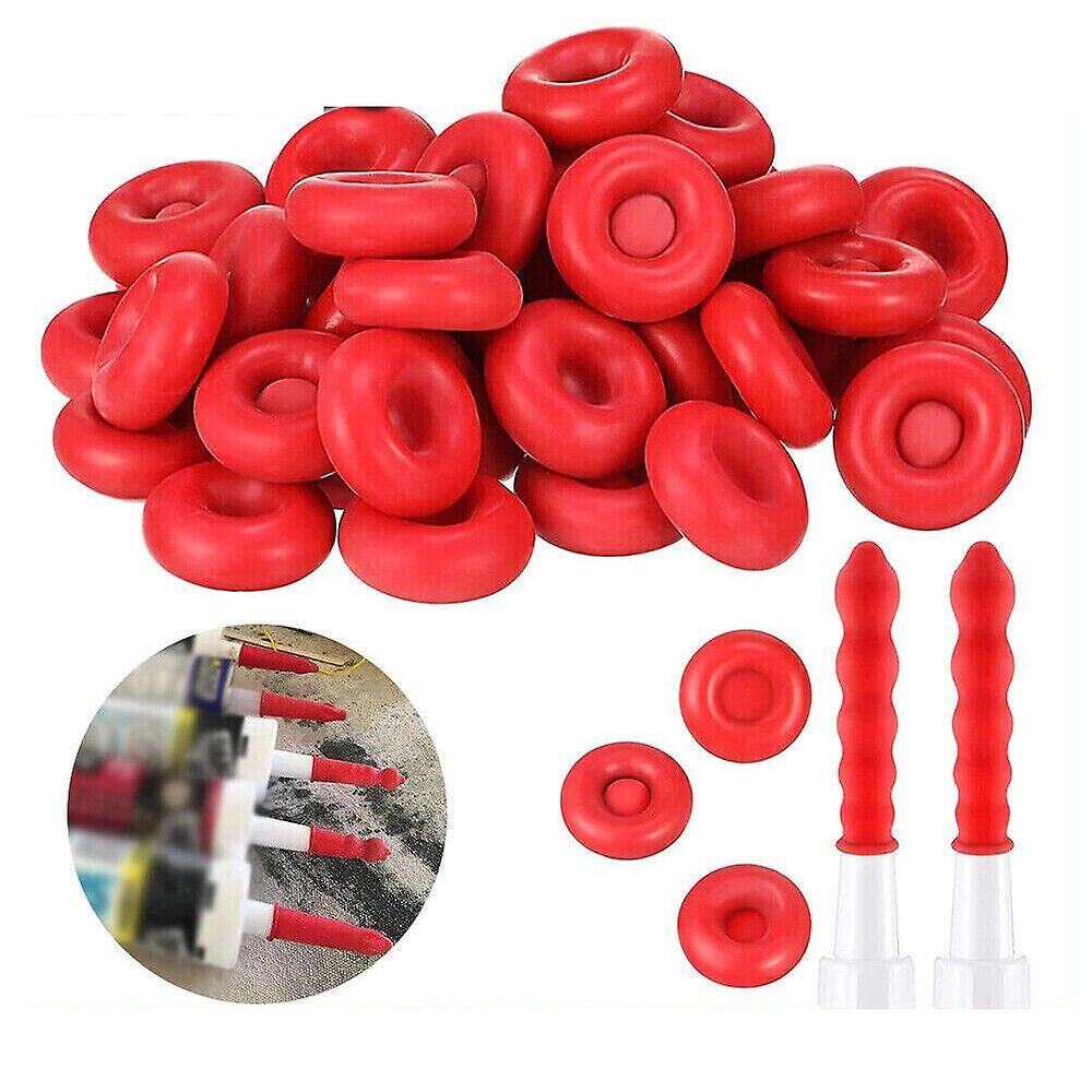 10/20/30/50/80/100pcs Caulk Cap Caulk Saving Cap Caulk Sealer Saver Open Caulking Tube For Sealing And Preserving, Red