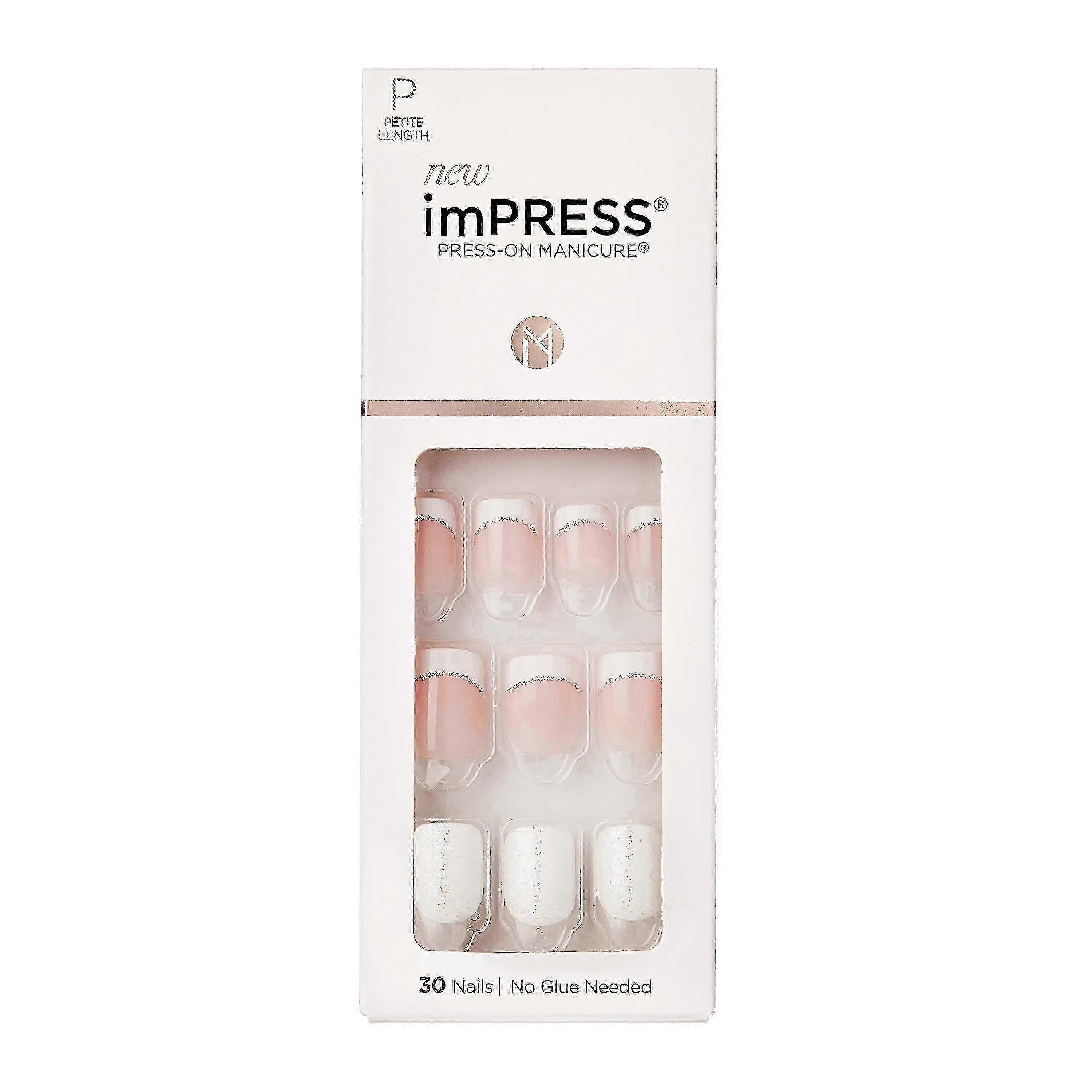 Impress Short Press-on 美甲,娇小,迷你美甲,30 件装