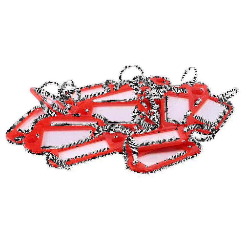 20 Pcs Assorted Key Id Label Tags Split Ring Keyring Keychain (red).