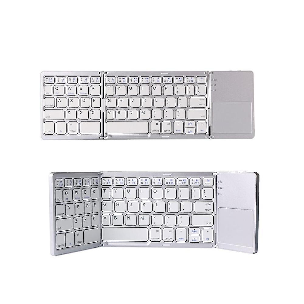 Portable Mini Three Folding Bluetooth Keyboard Wireless Foldable Touchpad Keypad For Ios,android,wi