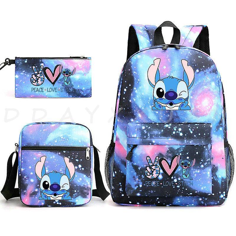 Lilo And Stitch Backpack Shoulder Bag Pencil Case Cute Game Figure Toys Stationery Student Back To School Kids Christmas Gifts