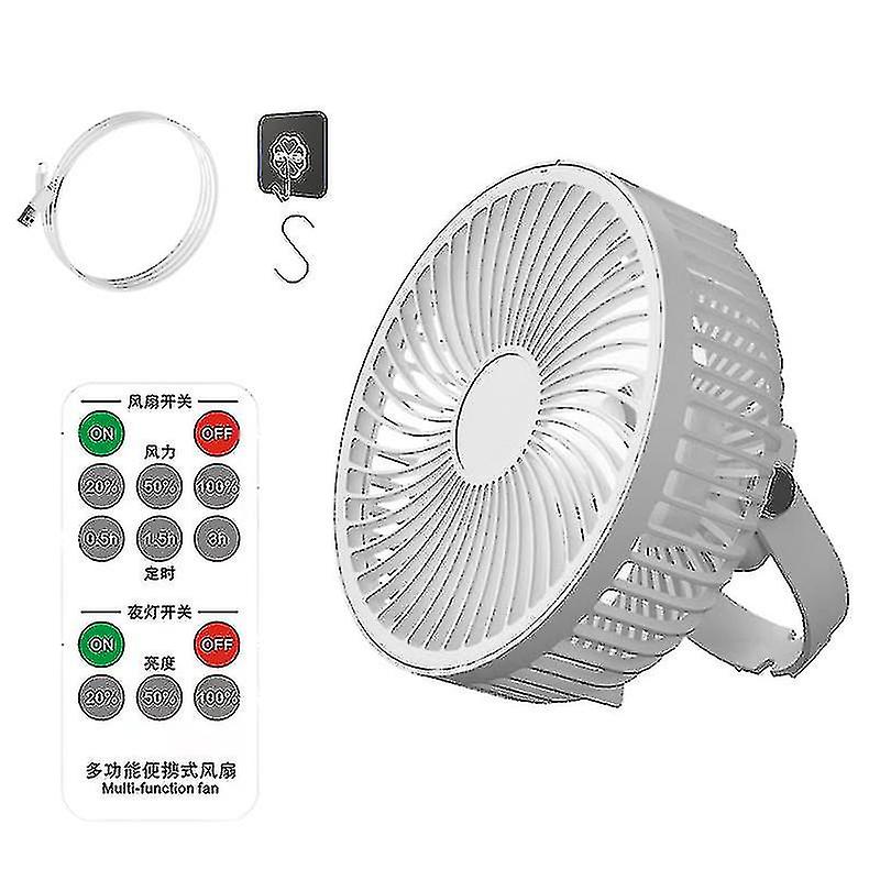 6.9''Multifunction Remote Control Timing Hanging Fan 2000mah W/ Hook+light