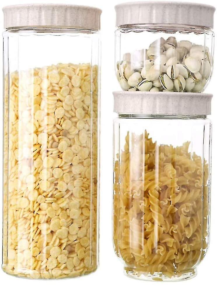 3pcs/set Food Storage Containers With Scale 3 Size Plastic Cereal Container Food Storage Containers For Kitchen Pantry Organization