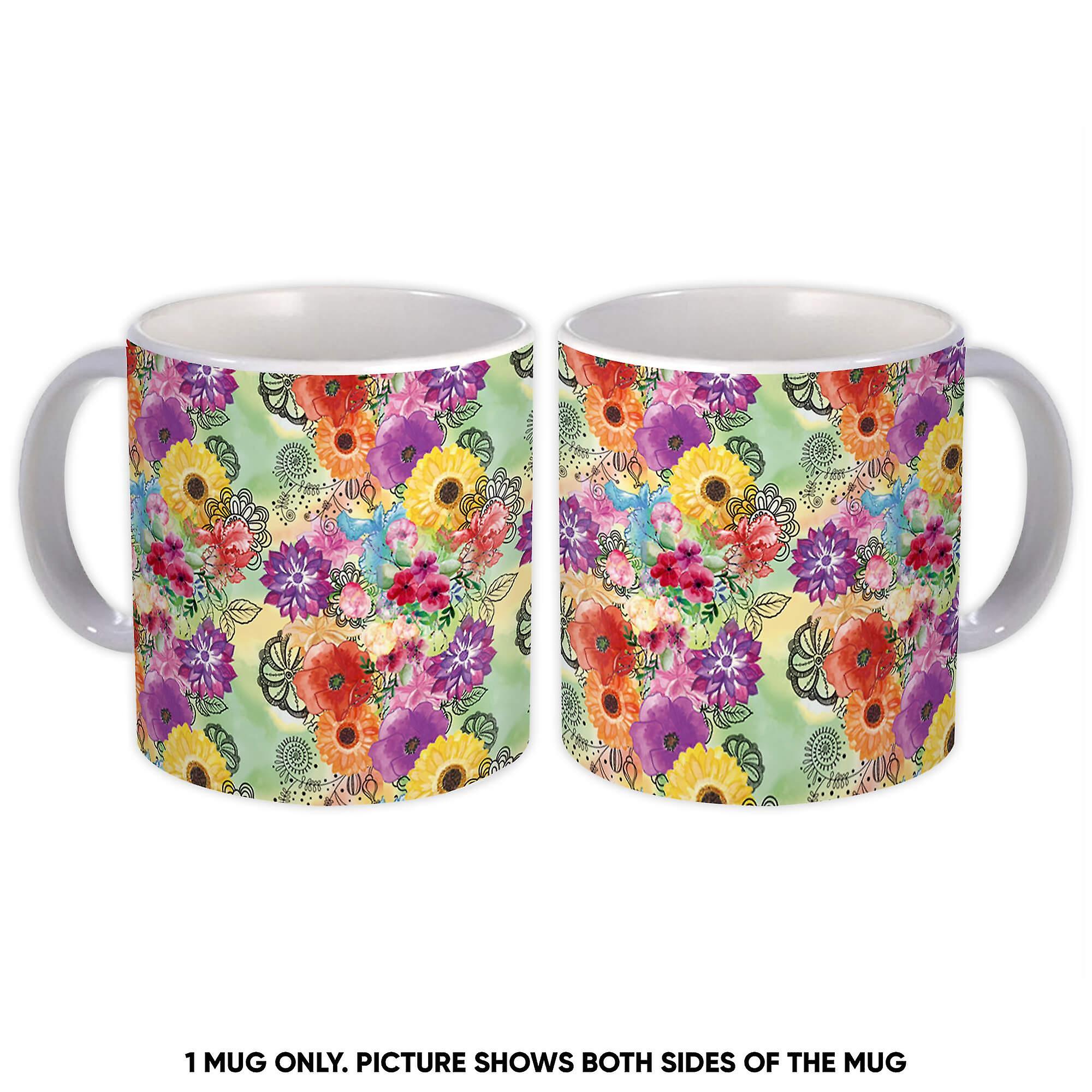 Presentmugg: Blommor blandas glada