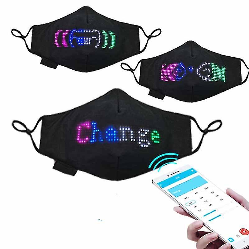 Led Display Light-emitting Mask, Bluetooth Led Programmable Mask Christmas Decoration Mask
