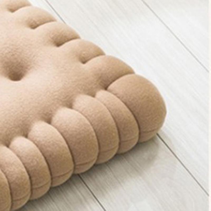 Chair Seats Cushion Thick Soft Elastic Comfortable Biscuit Shape Plush Chair Pads for Office Dining Room Sofa Beige 40x45cm