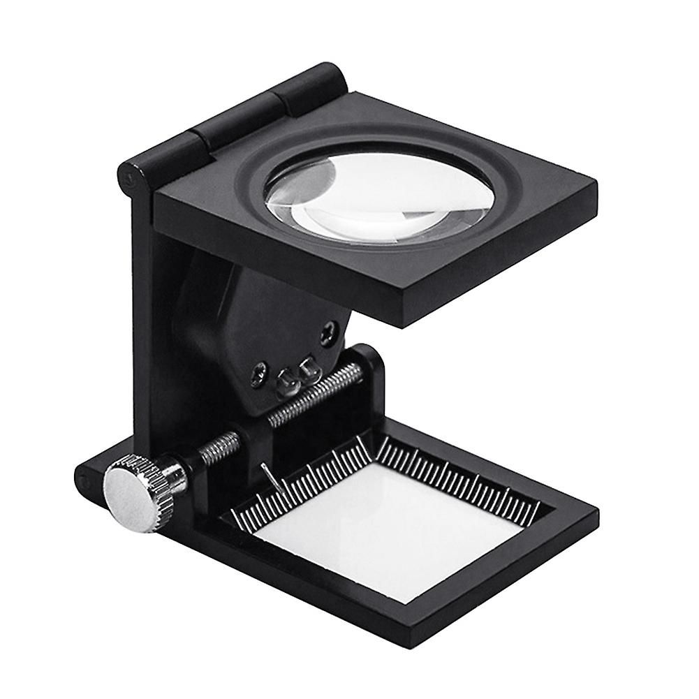 10X Foldable 2 LED Light Magnifier Magnifying Glass Lens Scale Pointer Loupe BoSaiD