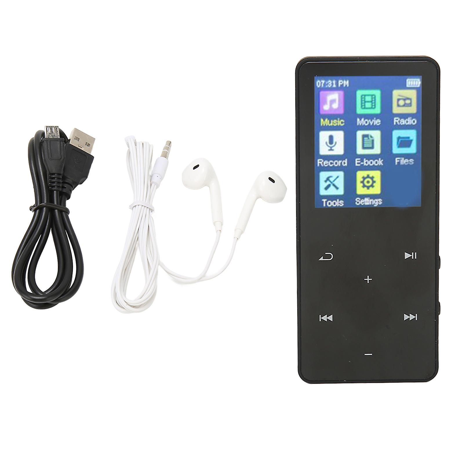 Compact Touch Screen Music Player with Lossless Audio, Bluetooth 5.0, Ideal for Active Lifestyles - Black