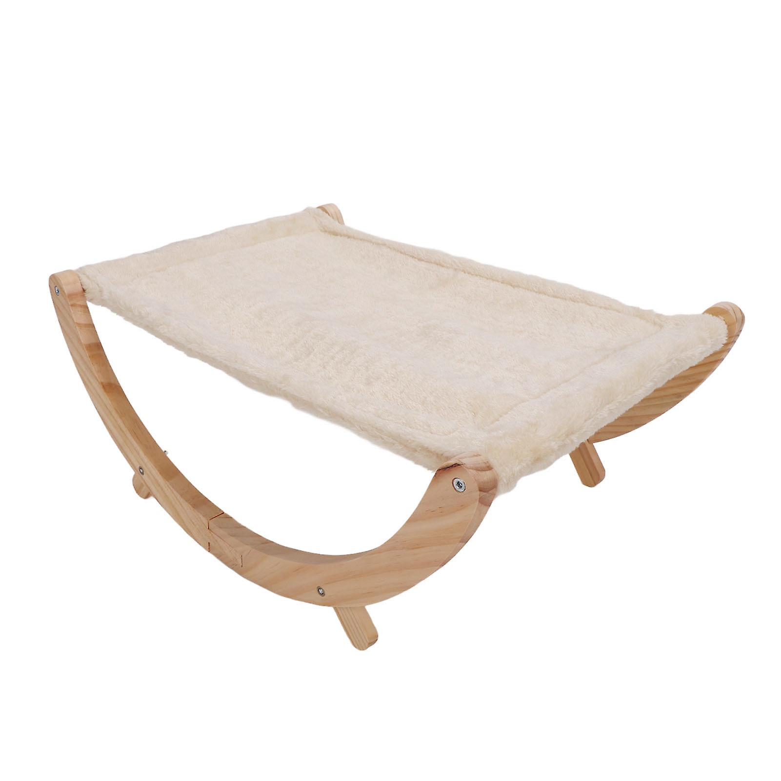 Wooden Cat Hammock Foldable Pine Bed 55x41x22cm Elevated
