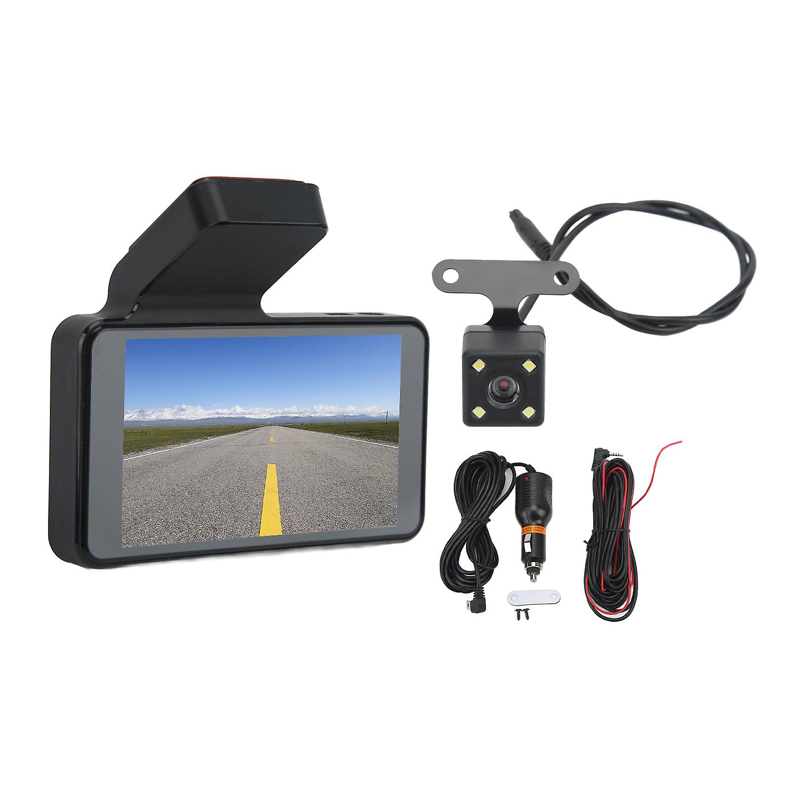 1080P HD Driving Recorder with Motion Detection, Front and Rear Dual Lens, Automatic Loop Recording