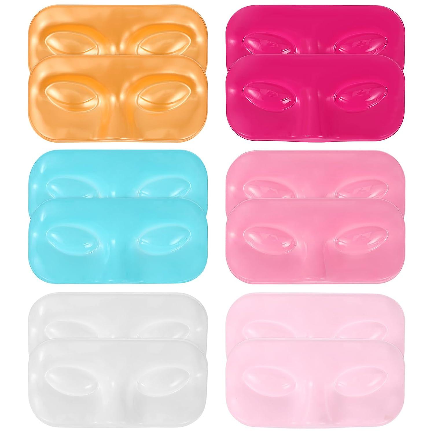 60pcs Eyelash Face Support Lash Tray Case Artificial Eyelash Organizer False Eyelash Holder Pvc Display Tray ,6 colors