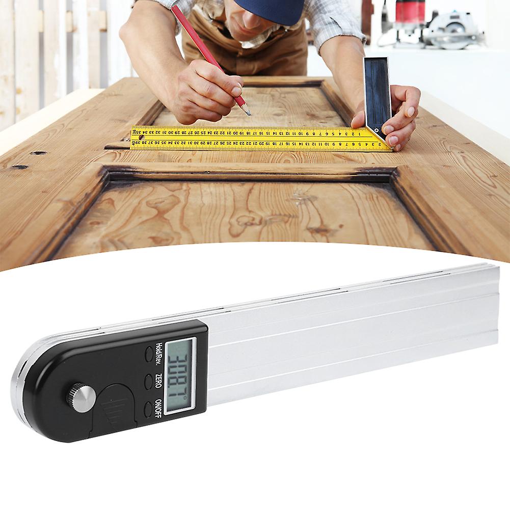 2 In 1 Digital Protractor Accurate Magnetic Aluminum Alloy Measuring Angle Ruler 12in