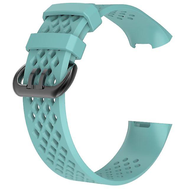 Replacement Soft Silicone Strap for Fitbit Charge 3 (6.5-9inch) - Blue