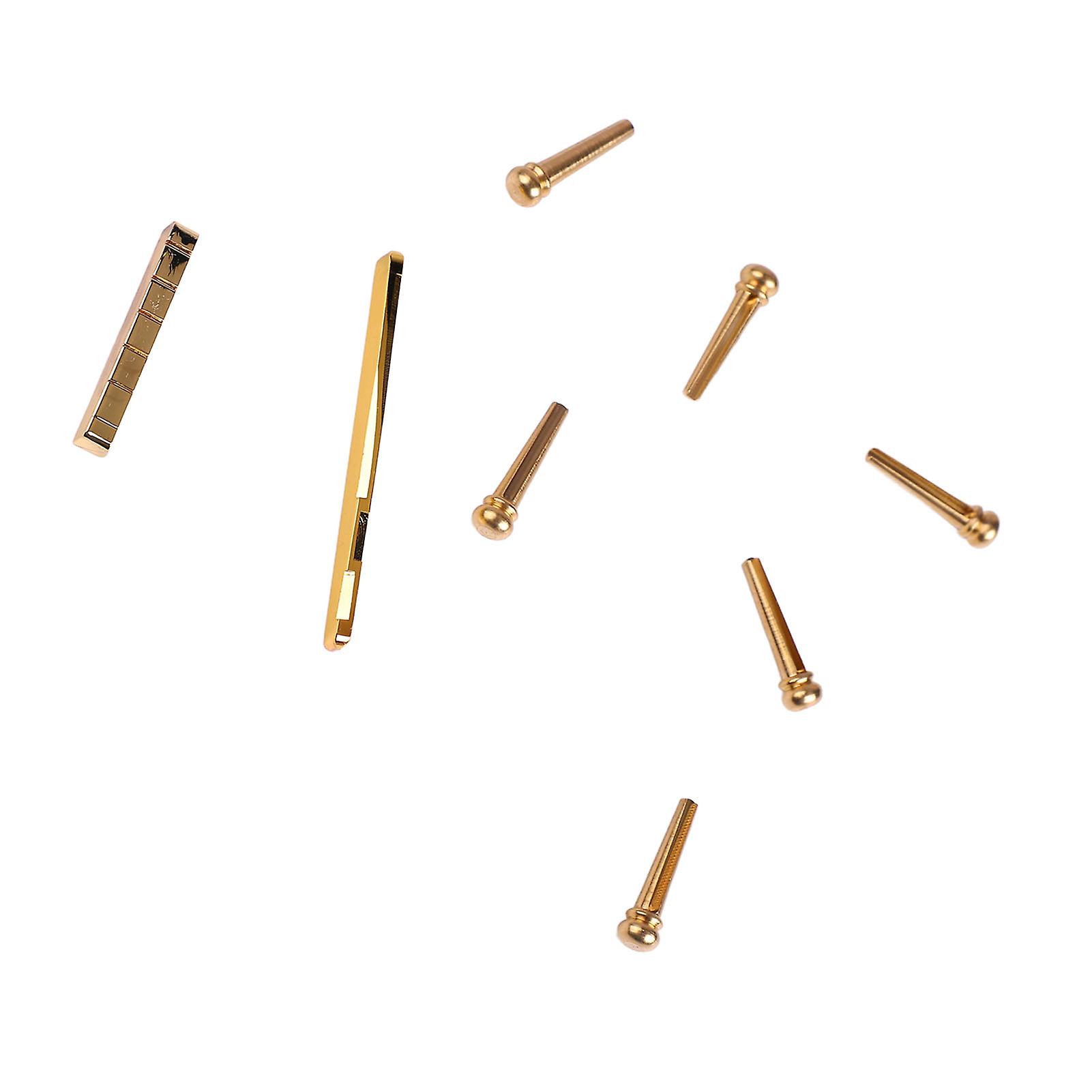 Gitarr Tillbehör Set Mässing Stall Peg Nut Sadel Kit för Akustisk